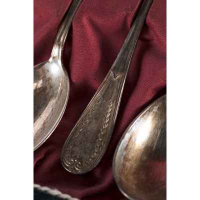 Набор чайных ложек серебро 800 пр. 1ХХ гр. J D Австрия нач. ХХ в. Австро-Венгрия последняя четверть XIX - начало ХХ вв