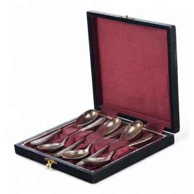 Набор чайных ложек серебро 800 пр. 1ХХ гр. J D Австрия нач. ХХ в. Австро-Венгрия последняя четверть XIX - начало ХХ вв