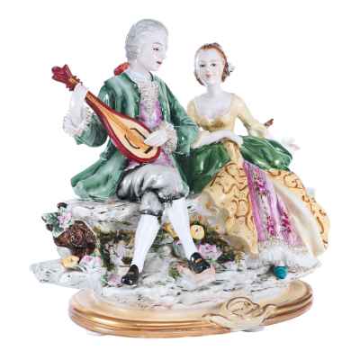 Скульптурная композиция «Кавалер с мандолиной и дама» Дрезден, Германия 20 века (до 1949 года)