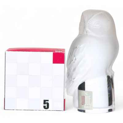 Скульптура «Сова»  «Cristal Lalique Paris». фабрика Lalique, Франция около 1990-х гг