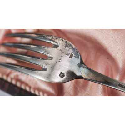 Набор столового серебра эгоист в оригинальном футляре серебро 800 пр. Австрия нач. ХХ в. Загреб (Австро-Венгрия) 1914-1922 гг