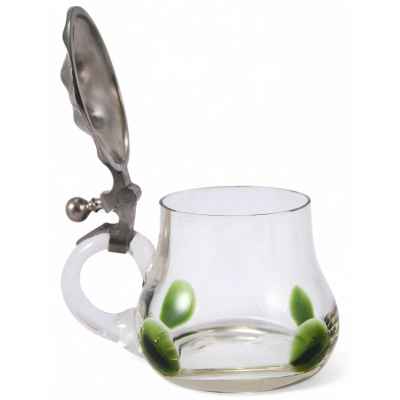 Пивная кружка. Украшенная голубыми и зелеными горошинами. Богемия. Богемия Начало XX века