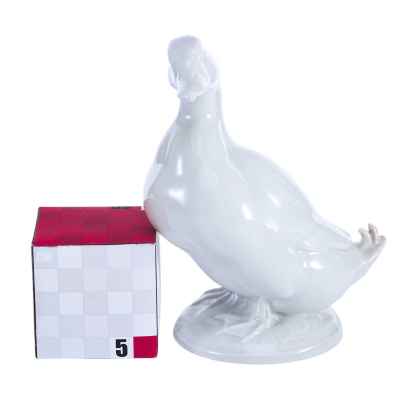 Скульптура Белый селезень фарфор, Мейсен (Meissen) Германия 1955 г. Н-13,5 см. Мейсен, Германия. Дизайнер: Эрих Оме 1955