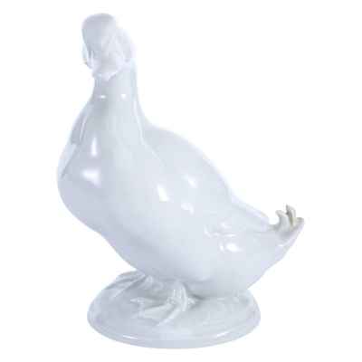 Скульптура Белый селезень фарфор, Мейсен (Meissen) Германия 1955 г. Н-13,5 см. Мейсен, Германия. Дизайнер: Эрих Оме 1955