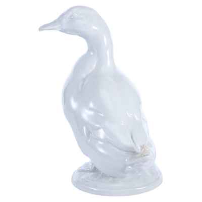 Скульптура Белый селезень фарфор, Мейсен (Meissen) Германия 1955 г. Н-13,5 см. Мейсен, Германия. Дизайнер: Эрих Оме 1955