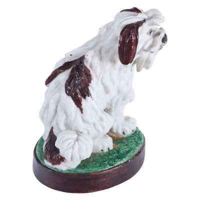 Скульптура Болонка фарфор, Гарднер кон. XIX в. Российская Империя Н-7,6 см. Завод Гарднера Конец XIX века