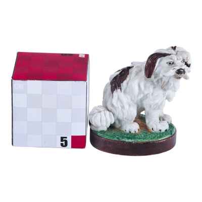 Скульптура Болонка фарфор, Гарднер кон. XIX в. Российская Империя Н-7,6 см. Завод Гарднера Конец XIX века