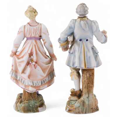 Парные скульптуры «Дама и кавалер» Фолькштедт (?) Германия Конец XIX века