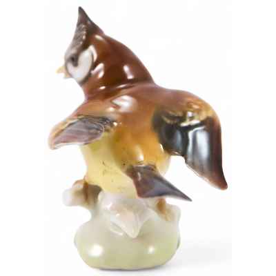 Скульптура Хохлатый жаворонок фарфор, Хютшенреутер (Lorenz Hutschenreuter) Германия 1970-е Н-7,8 см. Германия 1970-гг