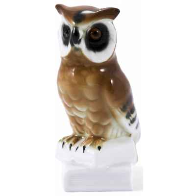 Скульптура Сова на книгах фарфор Графенталь (Grafenthal) ГДР 1972-90 гг. Н-11 см. Графенталь (?), Германия Вторая половина XX века