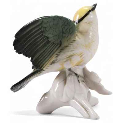 Скульптура Пеночка садовая фарфор, Карл Энц (Karl Ens) Германия после 1945 г. Н-9,4 см. Фолькштадт, Германия после 1945 г