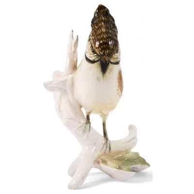 Скульптура Хохлатый жаворонок фарфор, Карл Энц (Karl Ens) Германия после 1945 г. Н-13 см. Фолькштадт, Германия после 1945 г