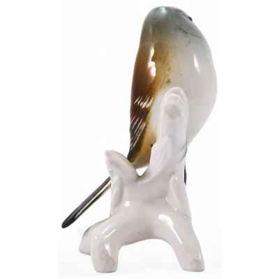 Скульптура Усатая синица фарфор, Карл Энц (Karl Ens) Германия после 1945 г. Н-12,5 см. Фолькштадт, Германия после 1945 г