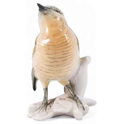 Скульптура Кукушка фарфор, Карл Энц (Karl Ens) Германия после 1945 г. Н-9 см. Фолькштадт, Германия после 1945 г