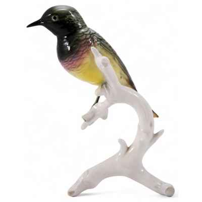 Скульптура Дрозд на ветке  фарфор, Карл Энц (Karl Ens) Германия после 1945 г. Н-145 см. Фолькштадт, Германия после 1945 г