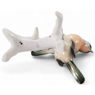 Скульптура Жуланы обыкновенные фарфор, Карл Энц (Karl Ens) Германия после 1945 г. Н-16 см. Фолькштадт, Германия после 1945 г