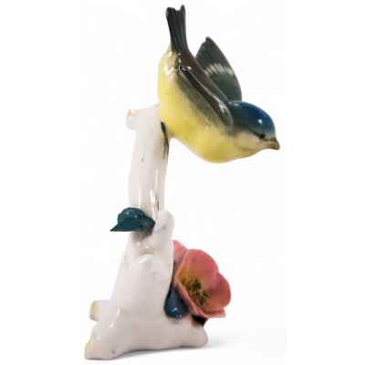 Скульптура Желтобрюхая мухоловка-тоди фарфор, Карл Энц (Karl Ens) Германия после 1945 г. Н-14,5 см. Фолькштадт, Германия. после 1945 г