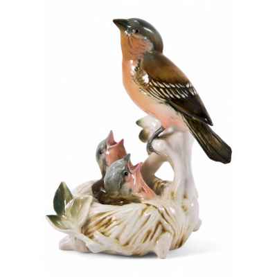 Скульптура Зяблик у гнезда Karl Ens Н-14,8 см. Фолькштадт, Германия. после 1945 г