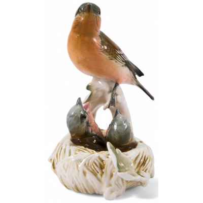 Скульптура Зяблик у гнезда Karl Ens Н-14,8 см. Фолькштадт, Германия. после 1945 г