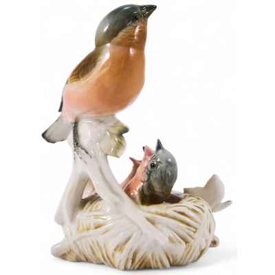 Скульптура Зяблик у гнезда Karl Ens Н-14,8 см. Фолькштадт, Германия. после 1945 г