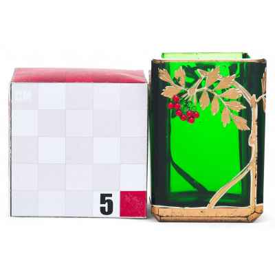 Ваза Веточка рябины модерн стекло, Josef Riedel Богемия 1900-20 гг. 6х4х3 см. Богемия конец XIX — начало XX вв