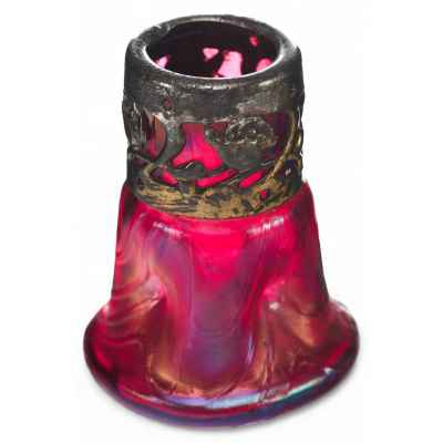 Ваза Розовый бутон стекло, металл, Wilhelm Kralik нач. ХХ в. Н- 6,7 см. Европа начало ХХ века