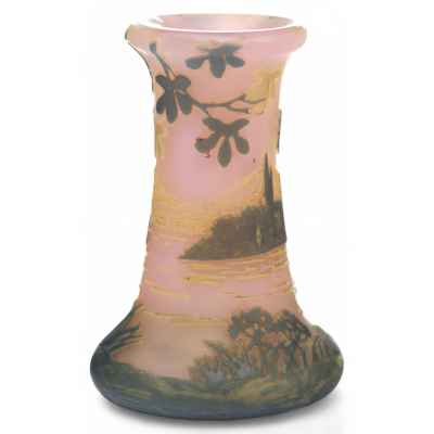 Ваза в стиле модерн стекло DeVes для Stumpf, Touvier, Violett & Сіе Франция 5,8x4 см. Нанси, Франция Начало XX века