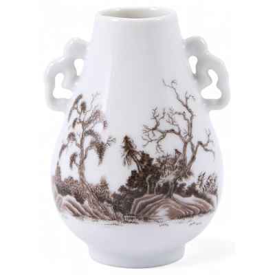 Декоративная ваза «Японский пейзаж» Япония около 1980-х гг