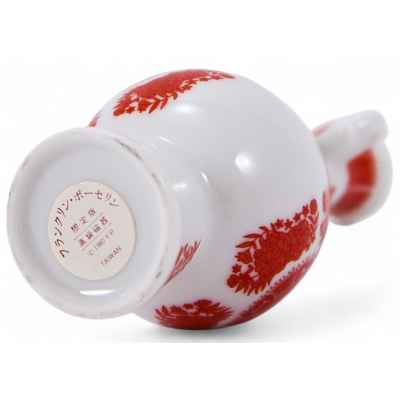 Декоративная ваза Красные пионы фарфор, Япония 1980-е гг. Н-8,6 см. Япония около 1980-гг