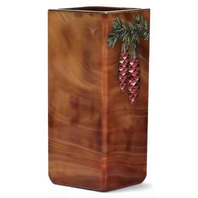 Ваза Еловые шишки модерн стекло, Josef Riedel Богемия 1900-20 гг. 9.3х4 см. Европа первая четверть ХХ века