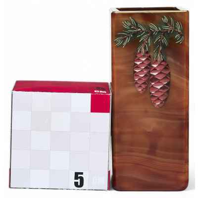 Ваза Еловые шишки модерн стекло, Josef Riedel Богемия 1900-20 гг. 9.3х4 см. Европа первая четверть ХХ века