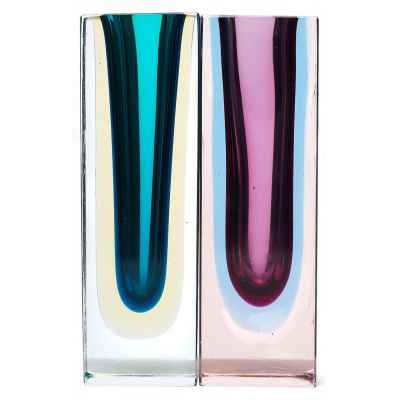 Цветные парные вазы Мурано 1970-гг