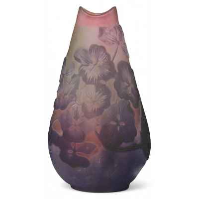 Ваза в стиле модерн стекло Галле (Emil Galle) Франция 1907 г. Н-12,8 см. фабрика Эмиля Галле, Франция около 1904- 1907 гг