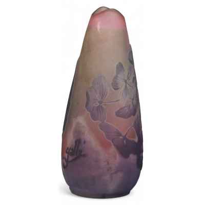 Ваза в стиле модерн стекло Галле (Emil Galle) Франция 1907 г. Н-12,8 см. фабрика Эмиля Галле, Франция около 1904- 1907 гг