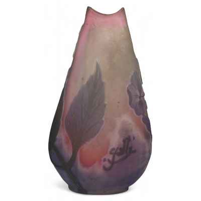 Ваза в стиле модерн стекло Галле (Emil Galle) Франция 1907 г. Н-12,8 см. фабрика Эмиля Галле, Франция около 1904- 1907 гг