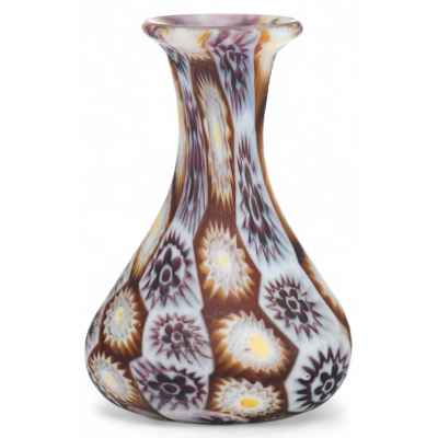 Ваза из мозаичного стекла Mille fíori Мурано ХХ в. Н-7 см. Мурано ХХ век