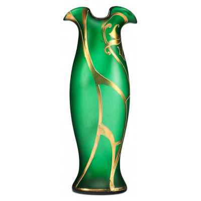 Ваза зеленая в стиле «Модерн» Европа начало ХХ века