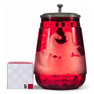 Рубиновая пивная кружка Богемия последняя четверть XIX - начало XX вв