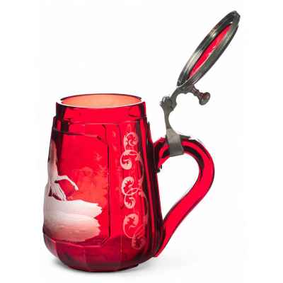 Рубиновая пивная кружка Богемия последняя четверть XIX - начало XX вв