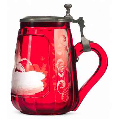 Рубиновая пивная кружка Богемия последняя четверть XIX - начало XX вв