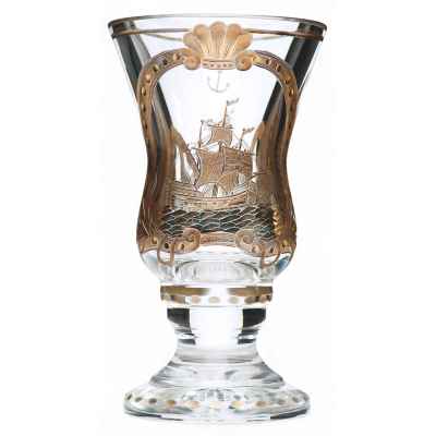 Бокал с росписью в средневековом стиле Богемия кон. XIX в. Н-18,5 см.  Конец XIX века
