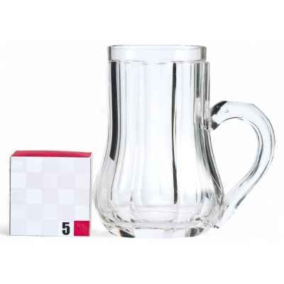 Пивная кружка стекло, Богемия кон. XIX - нач. ХХ в. Н-12 см. Европа конец XIX- начало XX вв