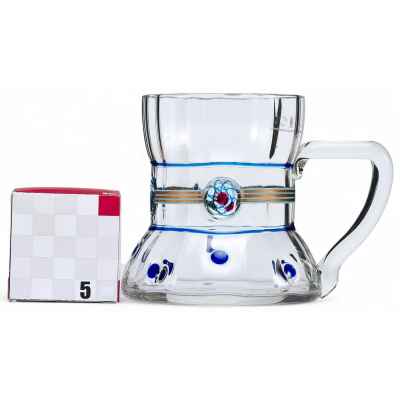 Кружка с рисунком в виде горошин Богемия втор. пол. ХХ в. 9,7x11,8x9,4 см. Богемия Вторая четверть XX века