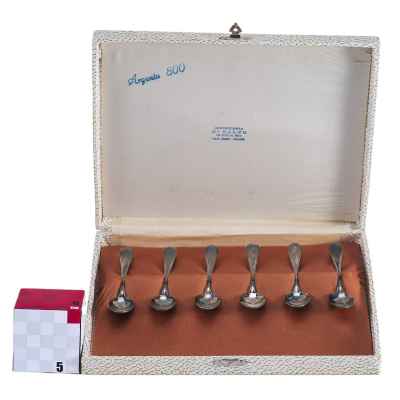 Набор кофейных ложечек серебро 800 пр. 68 гр. Италия 1970-80-е гг. Италия 1970-1980-е гг