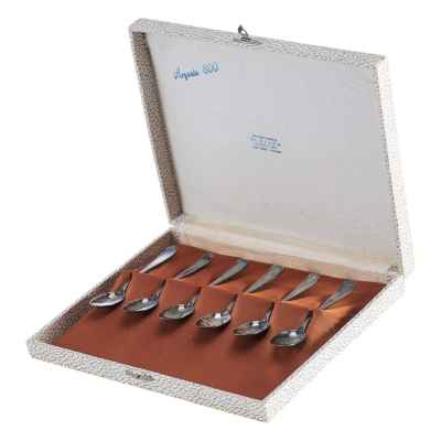 Набор кофейных ложечек серебро 800 пр. 68 гр. Италия 1970-80-е гг. Италия 1970-1980-е гг