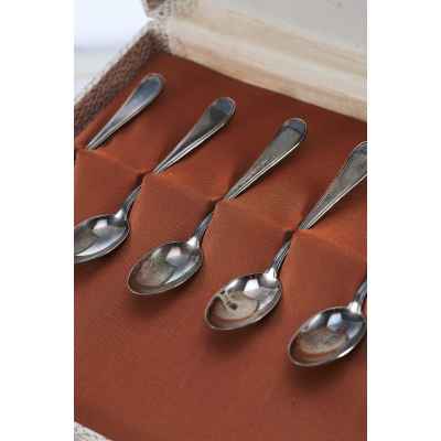 Набор кофейных ложечек серебро 800 пр. 68 гр. Италия 1970-80-е гг. Италия 1970-1980-е гг