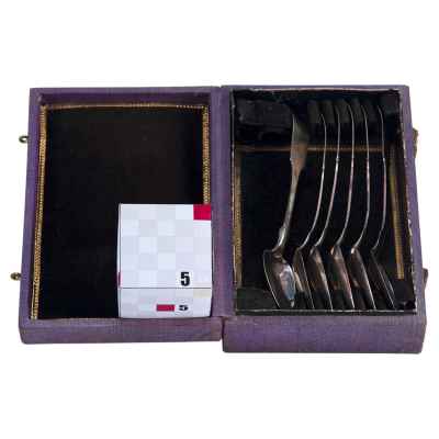 Набор чайных ложек серебро 800 пр. 88 гр. Германия после 1870-е гг. Германия первая половина 1870-х гг