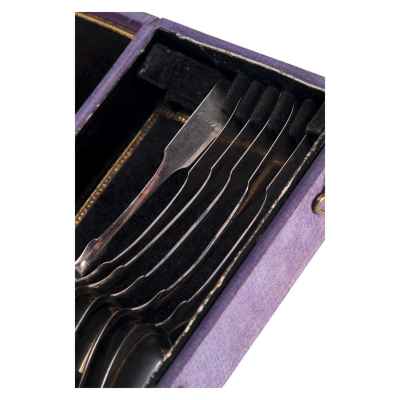 Набор чайных ложек серебро 800 пр. 88 гр. Германия после 1870-е гг. Германия первая половина 1870-х гг