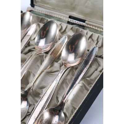 Набор чайных ложек серебро 800 пр. 129 гр. Австрия после 1922 г. Вена. Австрия после 1922 г