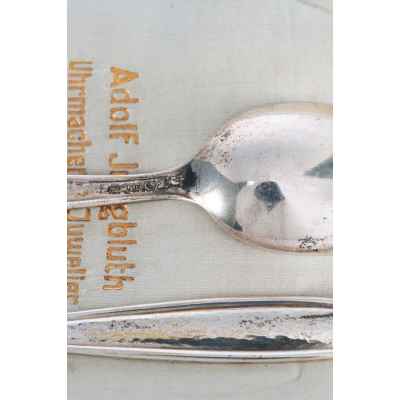 Набор чайных ложек серебро 800 пр. 129 гр. Австрия после 1922 г. Вена. Австрия после 1922 г